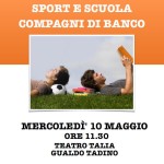 Invito Sport e Scuola Compagni di Banco - Mer. 10 maggio ore 11.30